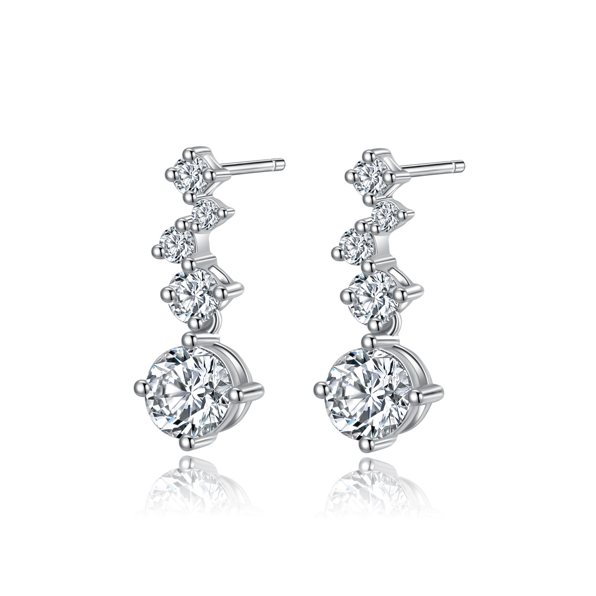 Star Trail Lab Grown Diamond Drop Earrings in 18k Gold( 1.2 Ct Tw)