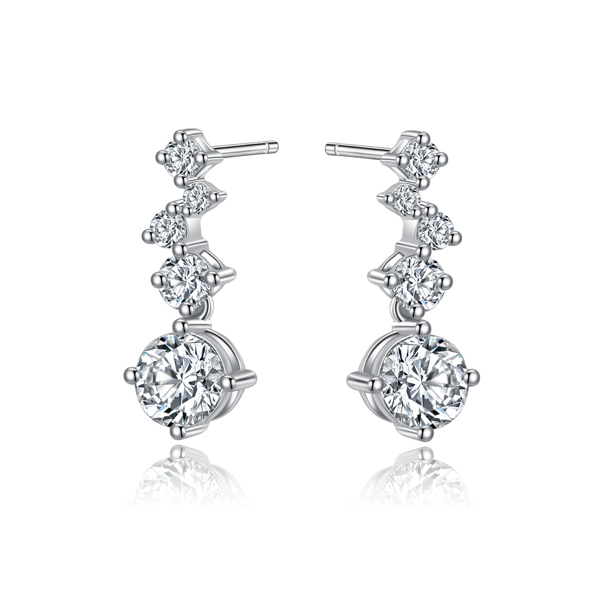 Star Trail Lab Grown Diamond Drop Earrings in 18k Gold( 1.2 Ct Tw)