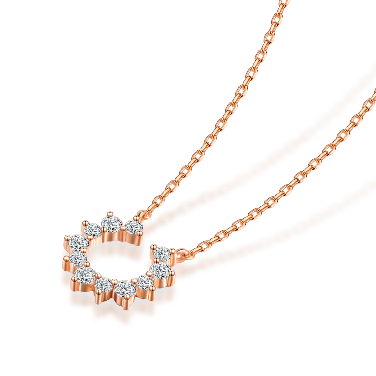 Radiant Sun Shape Lab Grown Diamond Necklace(0.33 Ct Tw)