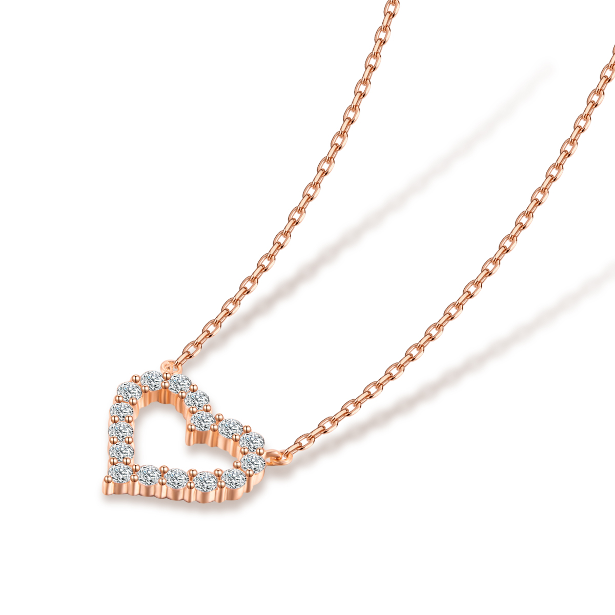 Heat Shaped Necklace Lab Grown Diamond Pendant Necklace (0.3 Ct Tw)