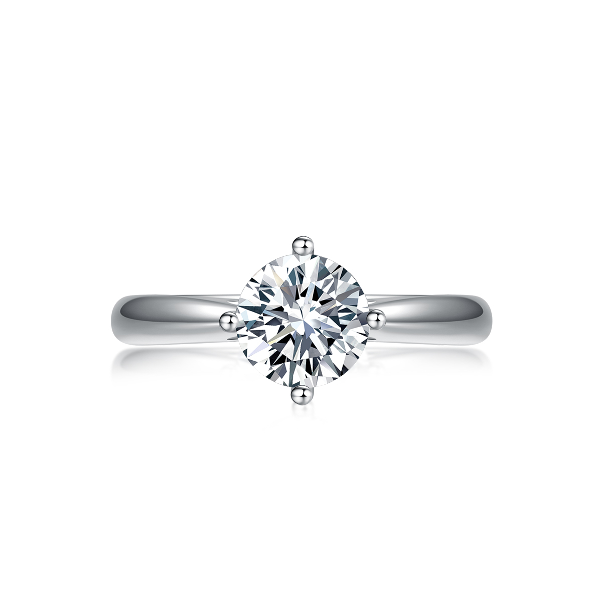1 Carat Round Cut Lab Grown Diamond Perfect Fit Solitaire Engagement Ring