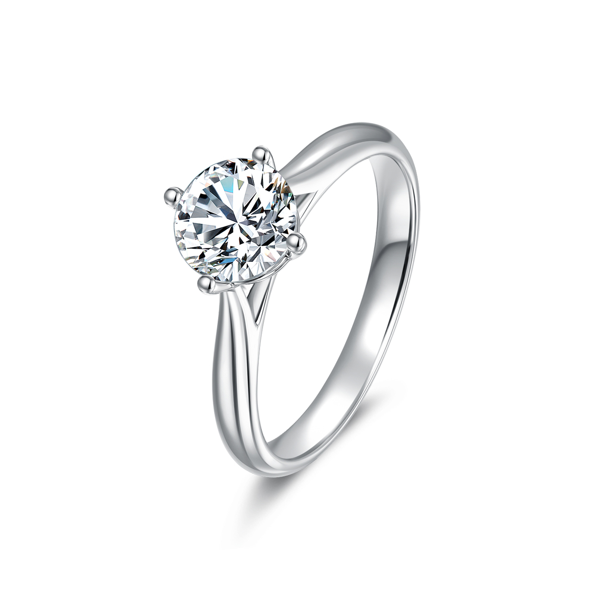 1 Carat Round Cut Lab Grown Diamond Perfect Fit Solitaire Engagement Ring