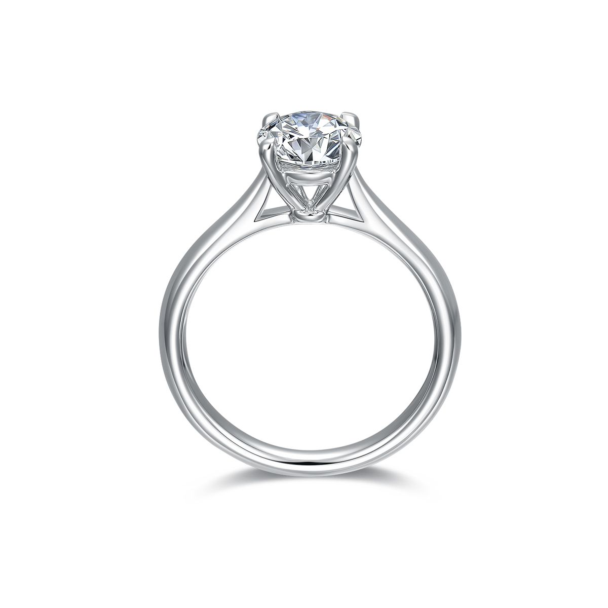1 Carat Round Cut Lab Grown Diamond Four Prong Provence Solitaire Engagement Ring