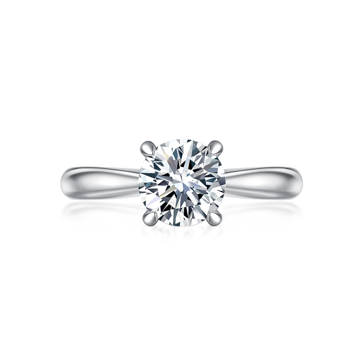 1 Carat Round Cut Lab Grown Diamond Four Prong Provence Solitaire Engagement Ring