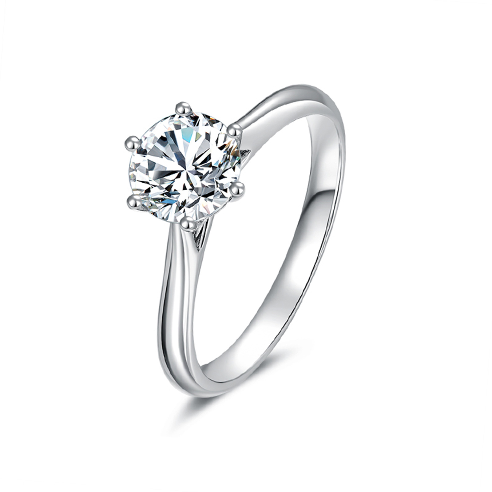 IGI Certificated 2. Ct. Round Cut  Lab Grown Diamond Classic Engagement Ring In 18k White Gold