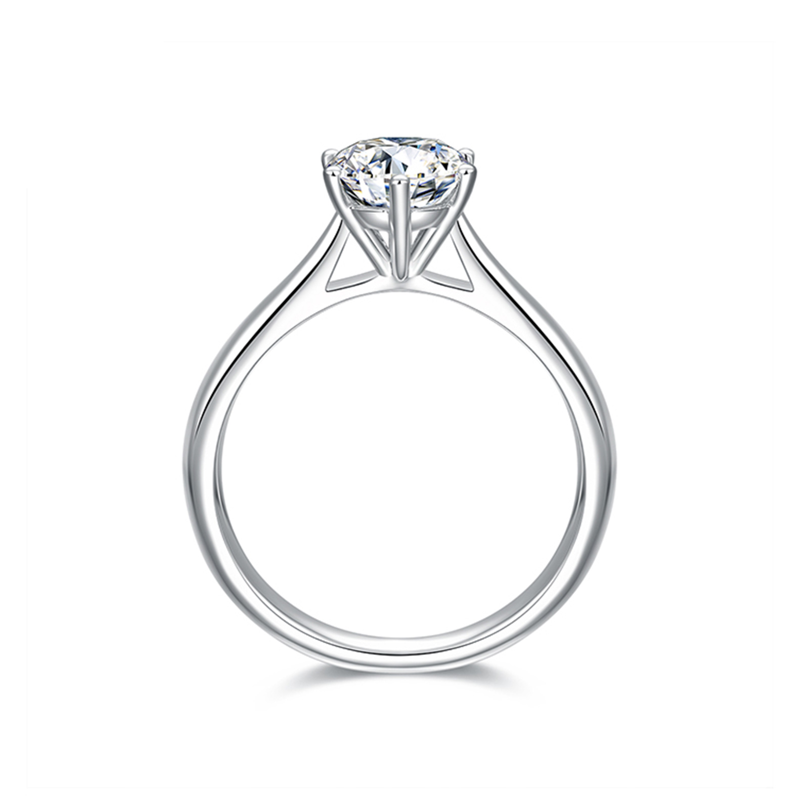 IGI Certificated 2. Ct. Round Cut  Lab Grown Diamond Classic Engagement Ring In 18k White Gold