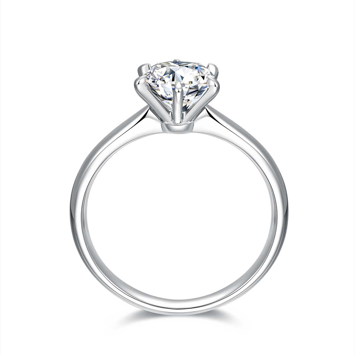 1 Carat Round Cut Lab Grown Diamond Classic Six Prong Solitaire Engagement Ring