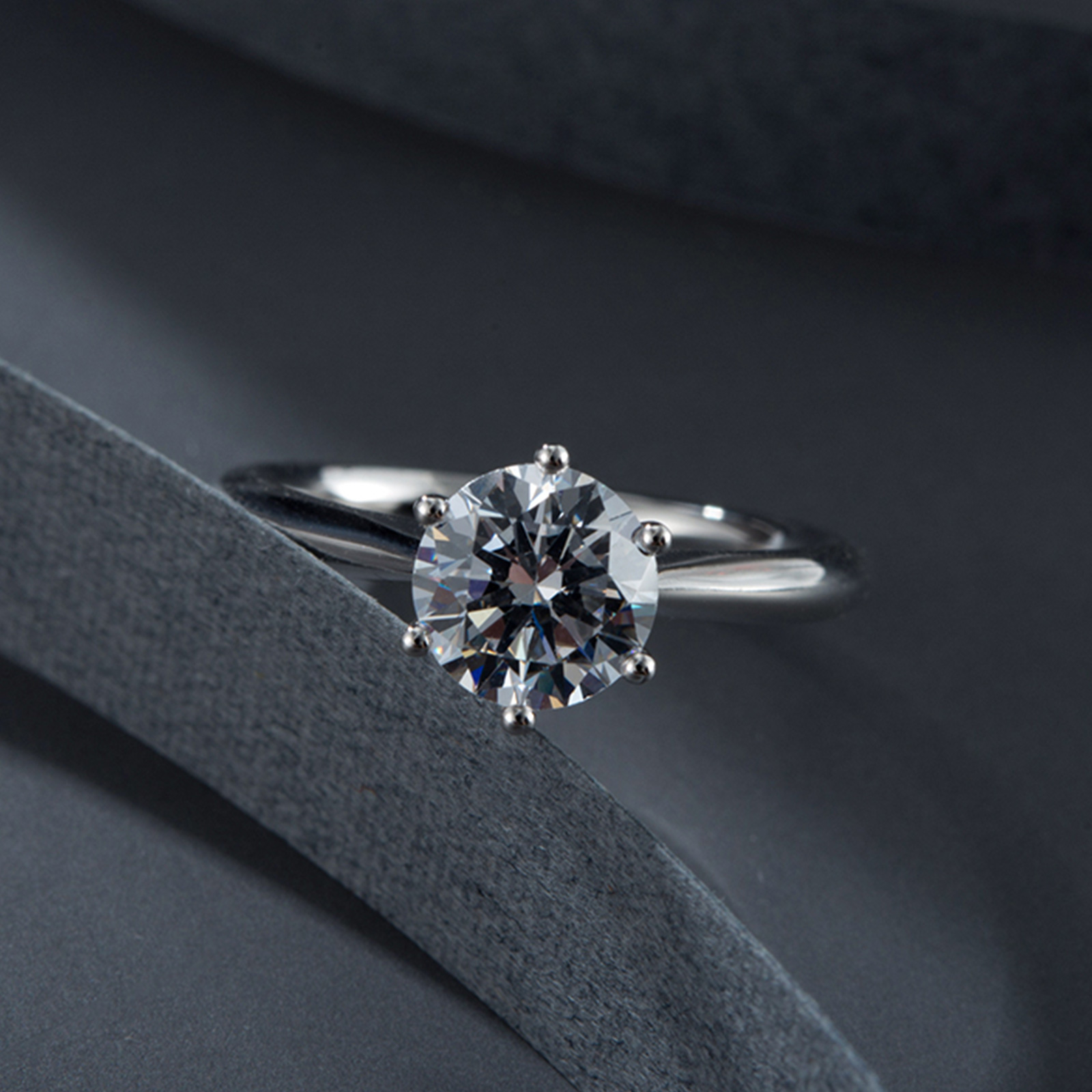 IGI Certificated 2. Ct. Round Cut  Lab Grown Diamond Classic Engagement Ring In 18k White Gold