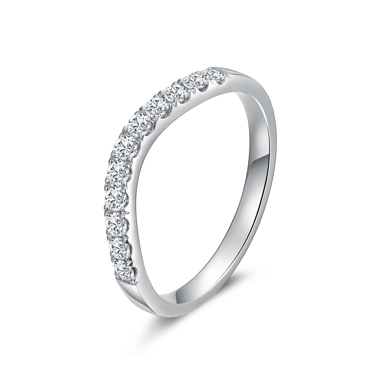 Petite Curved Stackable Lab Grown Diamond Ring(0.33 Ct Tw)