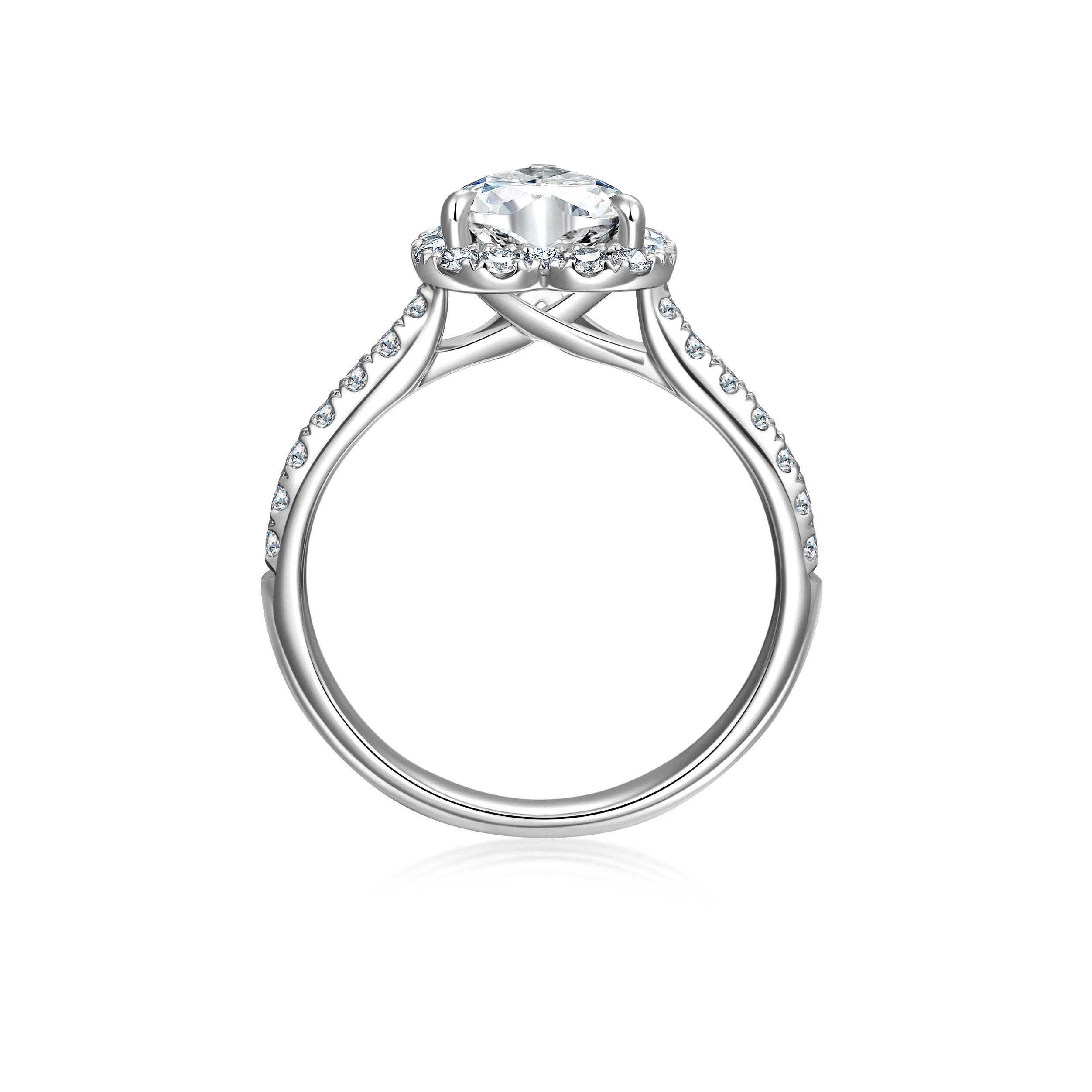 IGI Certificated 1 Carat Heart Cut Lab Grown Diamond Engagement Ring in 18k White Gold (1.3 Ct. Tw)
