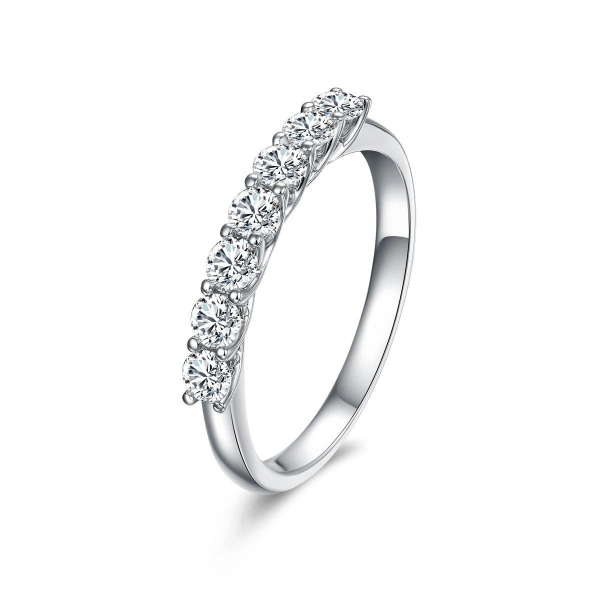 Seven Stone Lab Grown Diamond Wedding Band (0.5 Ct Tw)