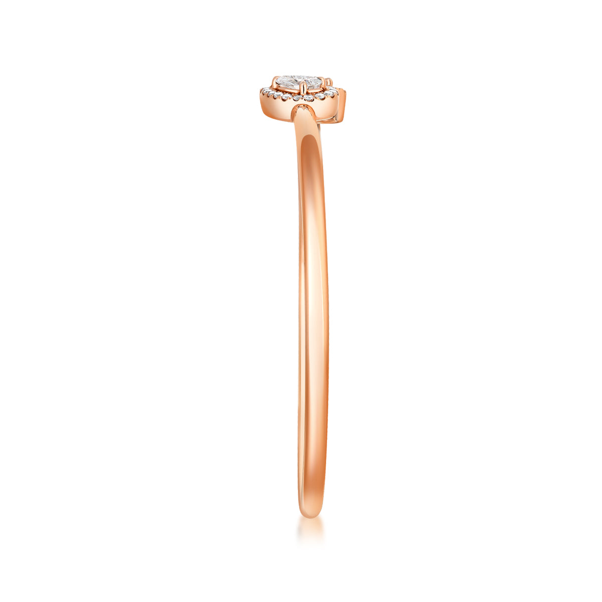 Pear and Emerald Diamond Toi et Moi Open Cuff Bangle in 18k Gold 
