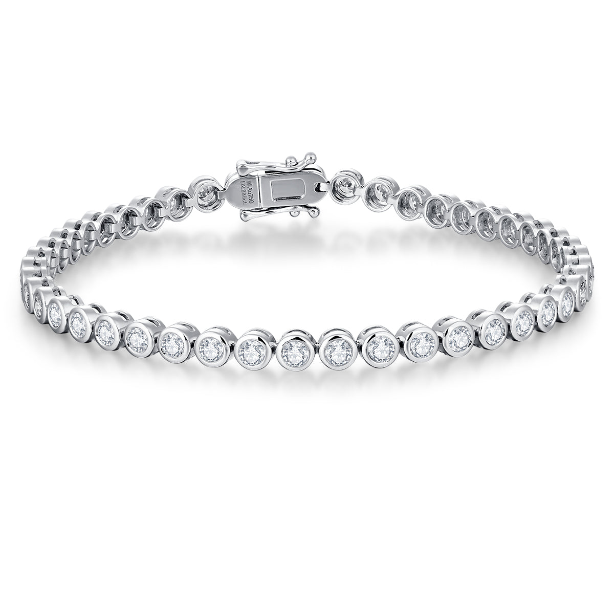 Bezel Set Lab Grown Diamond Tennis Bracelet  in 18k Gold( 2.9 Ct Tw)