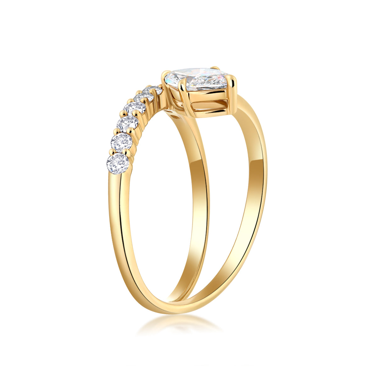 Marquise Cut Lab Grown Diamond Coil Ring in 18k Gold 