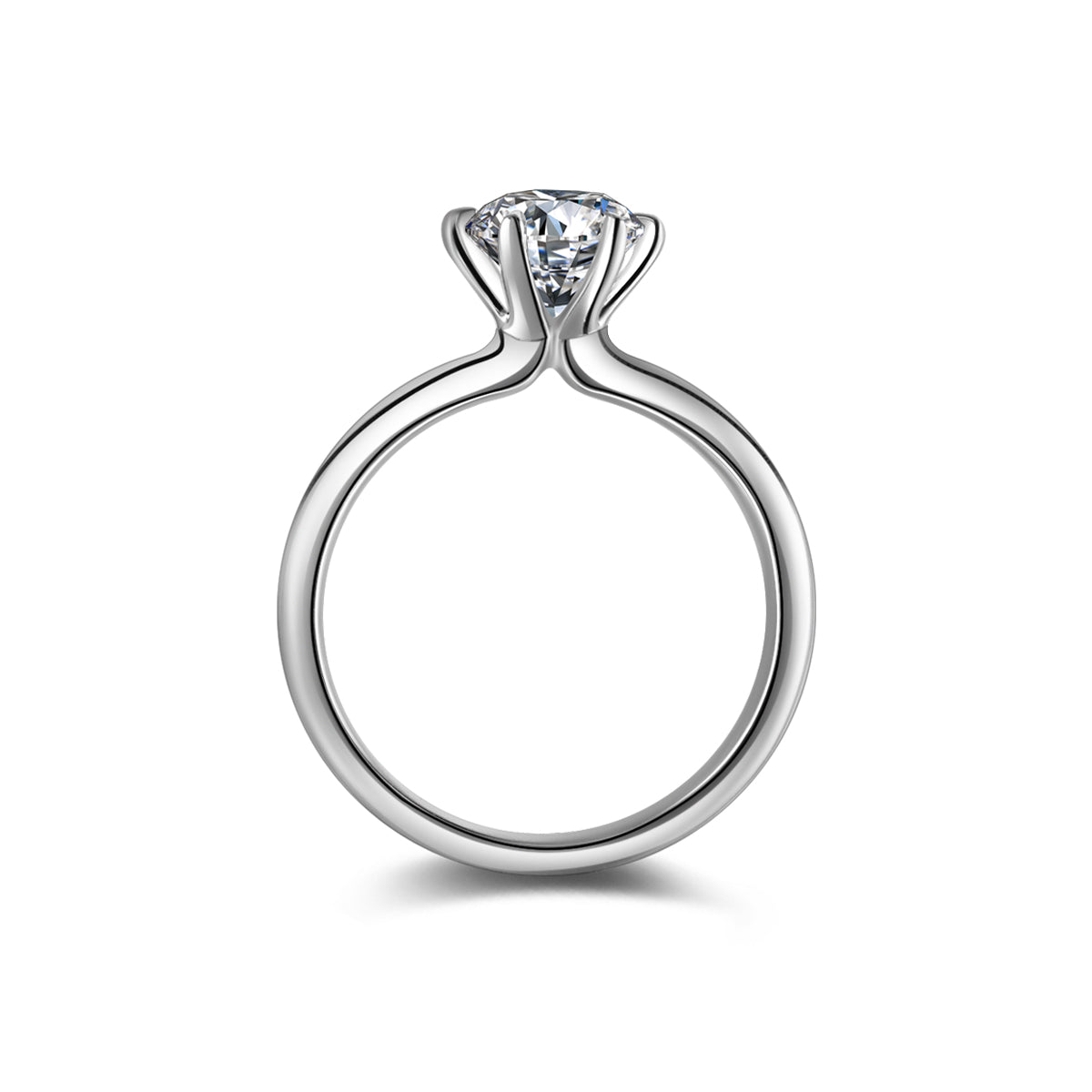 1 Carat Round Cut Lab Grown Diamond Freesia Solitaire Engagement Ring
