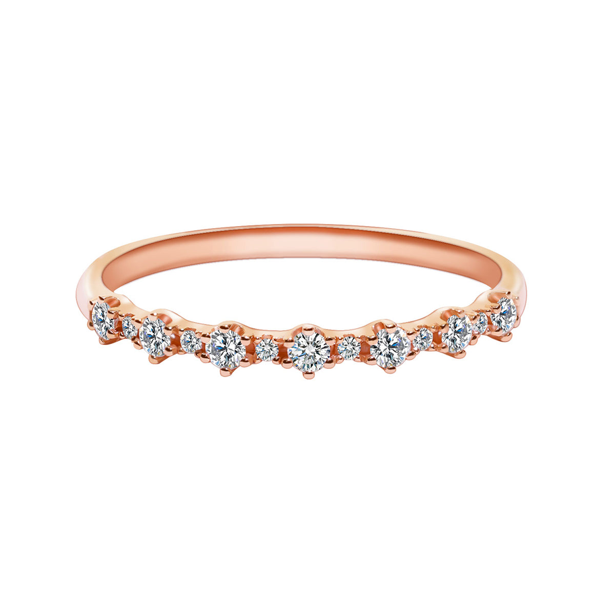 Renaissance 13 Stone Bead Set Lab Grown Diamond Ring in 18k Gold ( 0.2 Ct Tw)