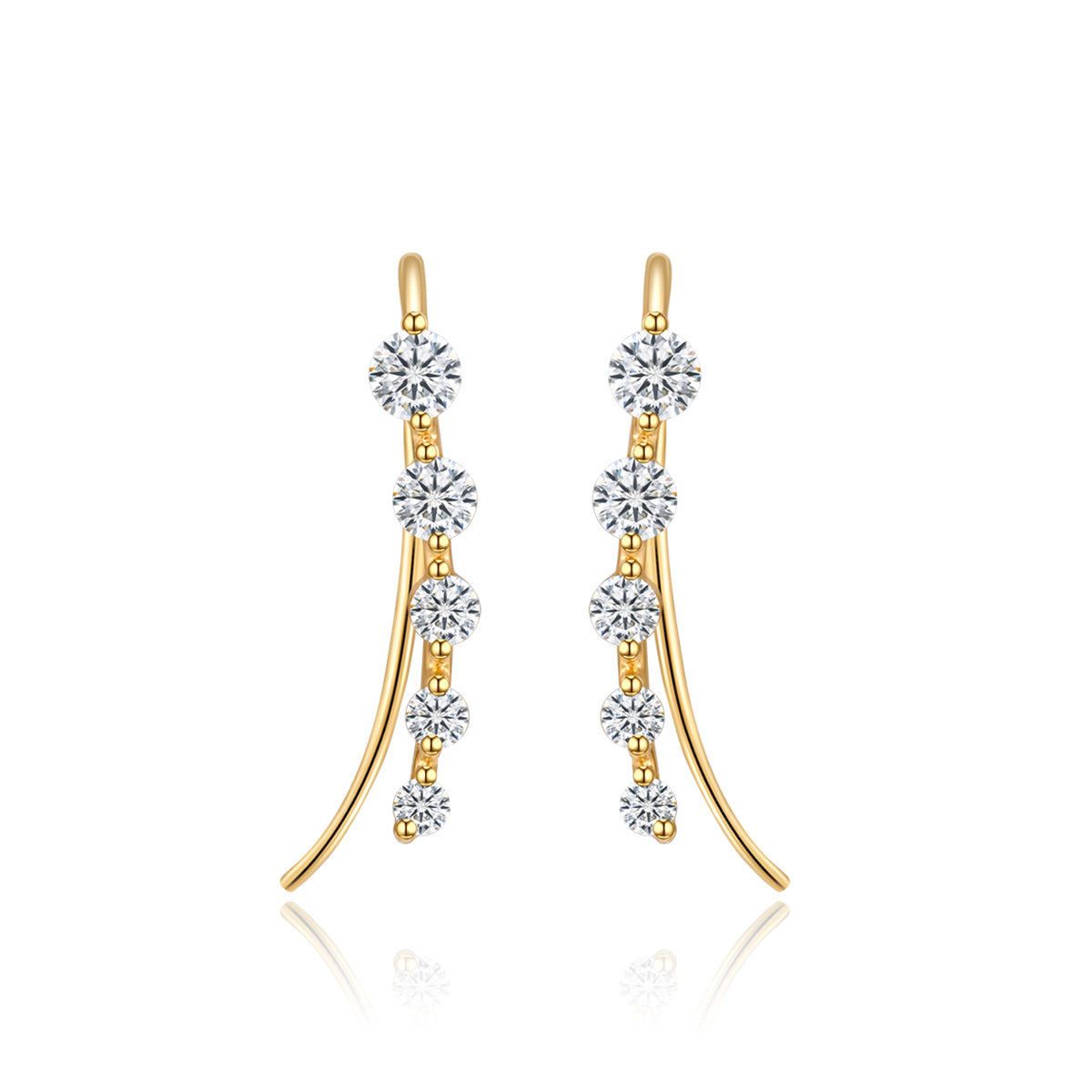 Willow Graduated Lab Grown Diamond Thread Earrings in 18k Gold ( 0.3 Ct Tw)