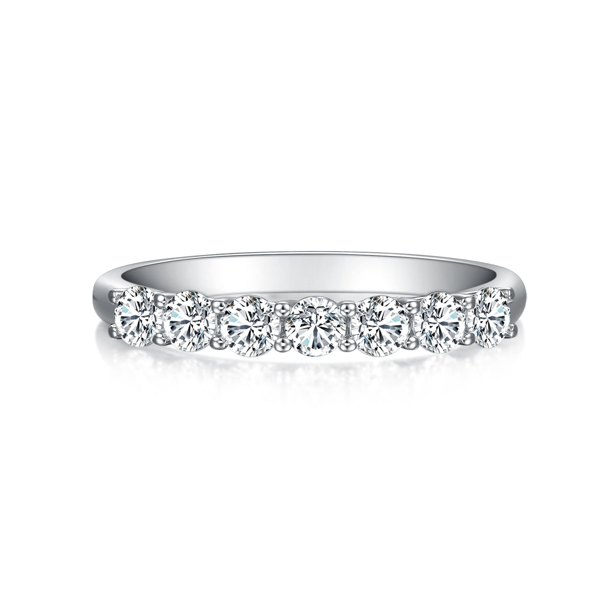 7 Stone Round Cut Lab Grown Diamond Ring in 18k Gold ( 0.5 Ct Tw)