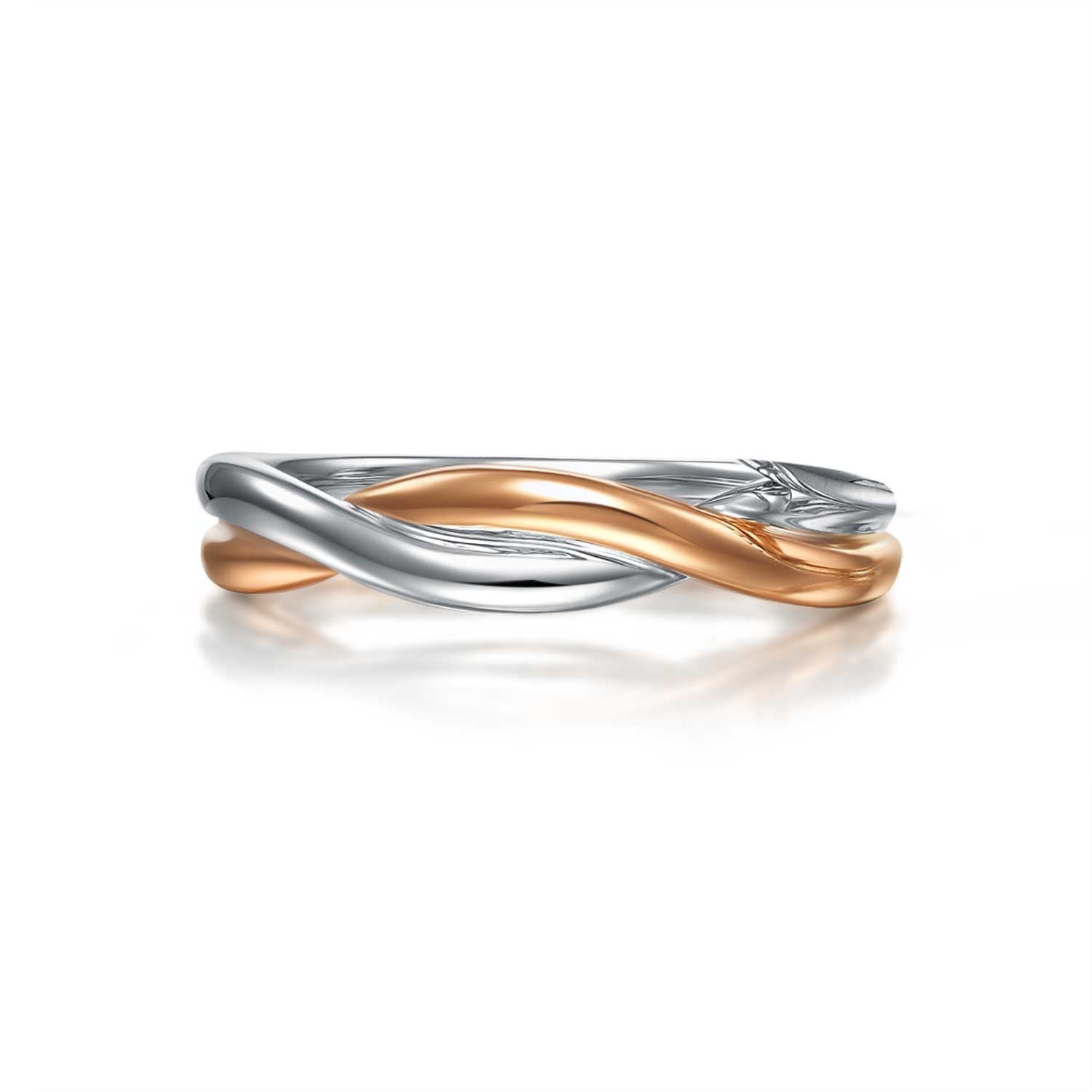 Two Tone Twist Vine Wedding Ring For Men (0.01 Ct Tw)