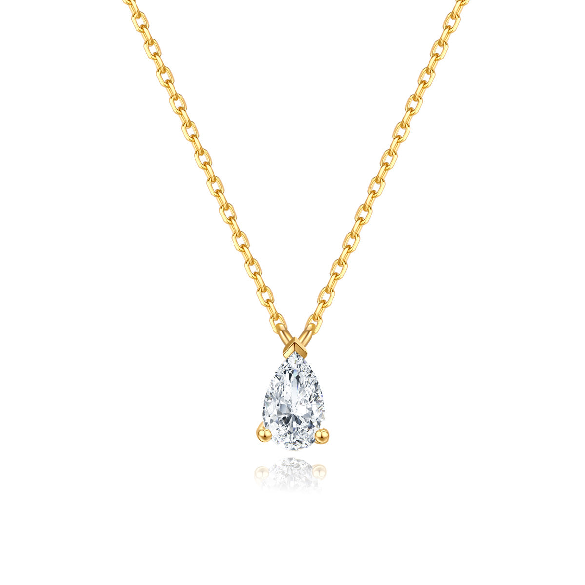 Waterdrop Lab Grown Diamond Solitaire Pendant Necklace in 18k Gold ( 0.5 Ct Tw)