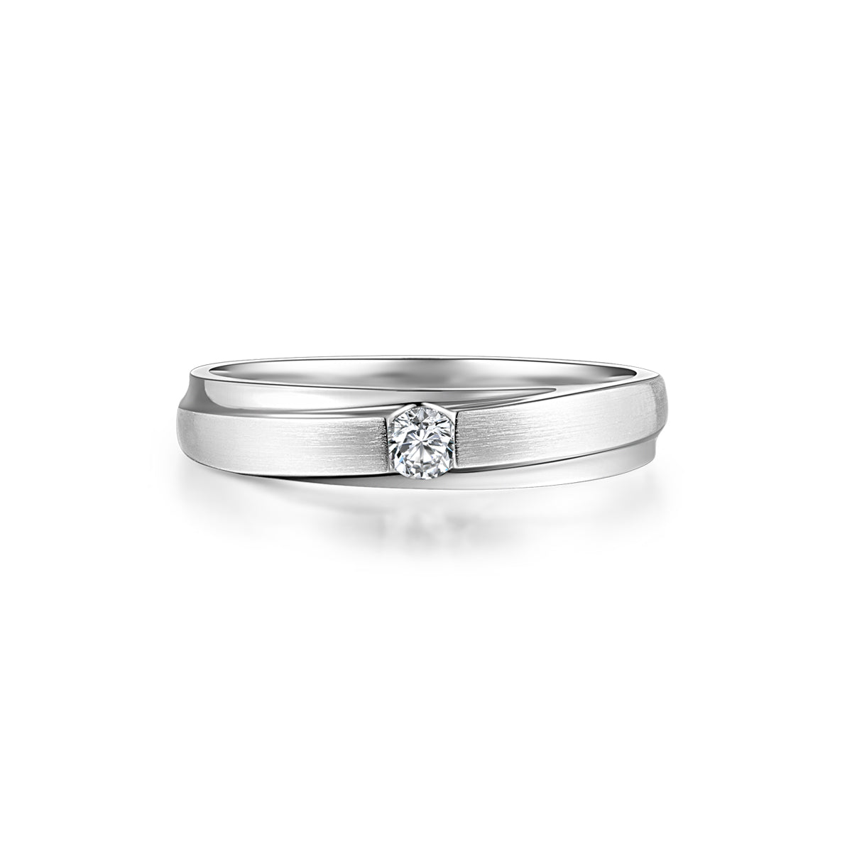 Promise Ribbon Wedding Band For Men (0.12 Ct Tw)