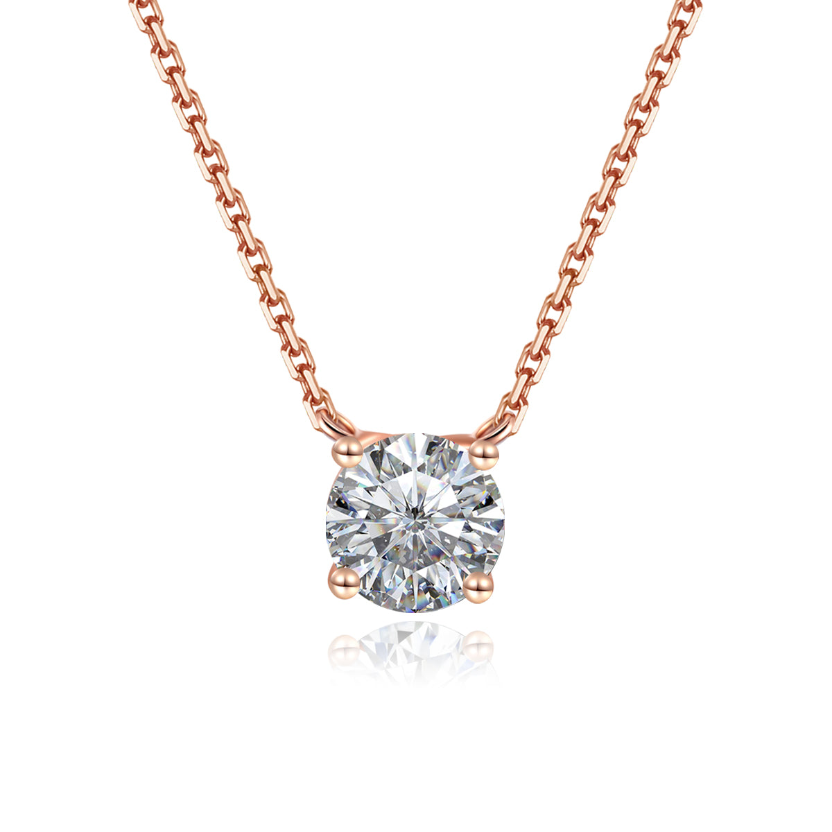 Four Prong Round Cut Lab Grown Diamond Necklace (0.3 Ct Tw)