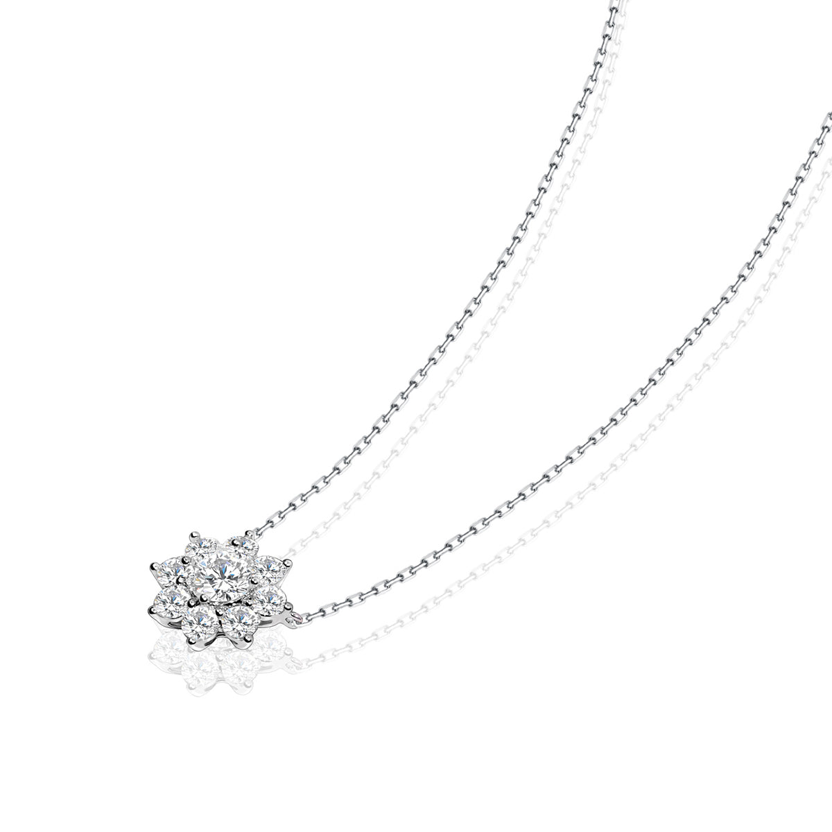 Radiant Blossom Lab Grown Diamond Pendant Necklace  (1.3 Ct Tw)