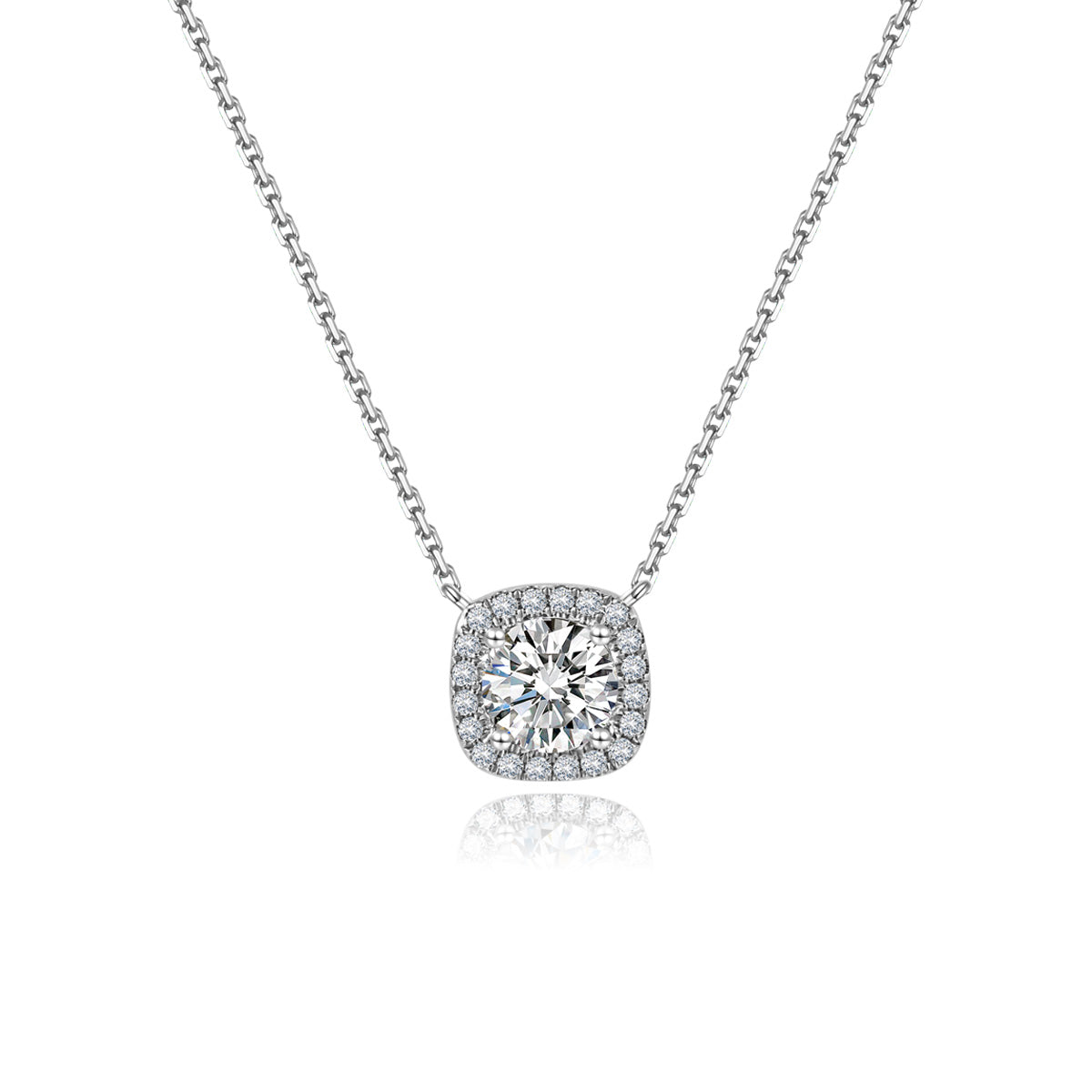 Halo Round Cut Lab Grown Diamond Pendant Necklace in 18k Gold ( 0.3 Ct Tw)