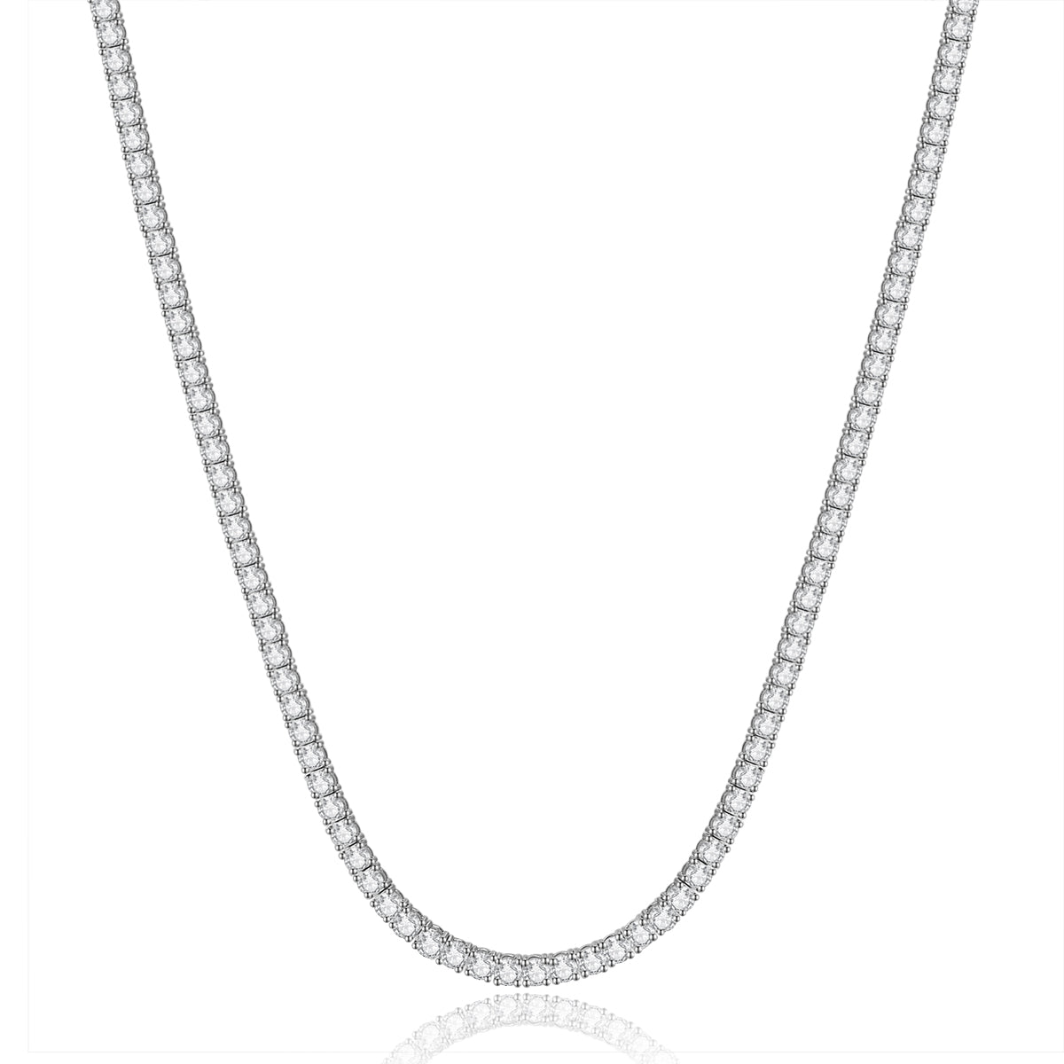 Round Cut Cut Lab Grown Diamond Tennis Necklace in 18k Gold ( 11.8 Ct Tw)