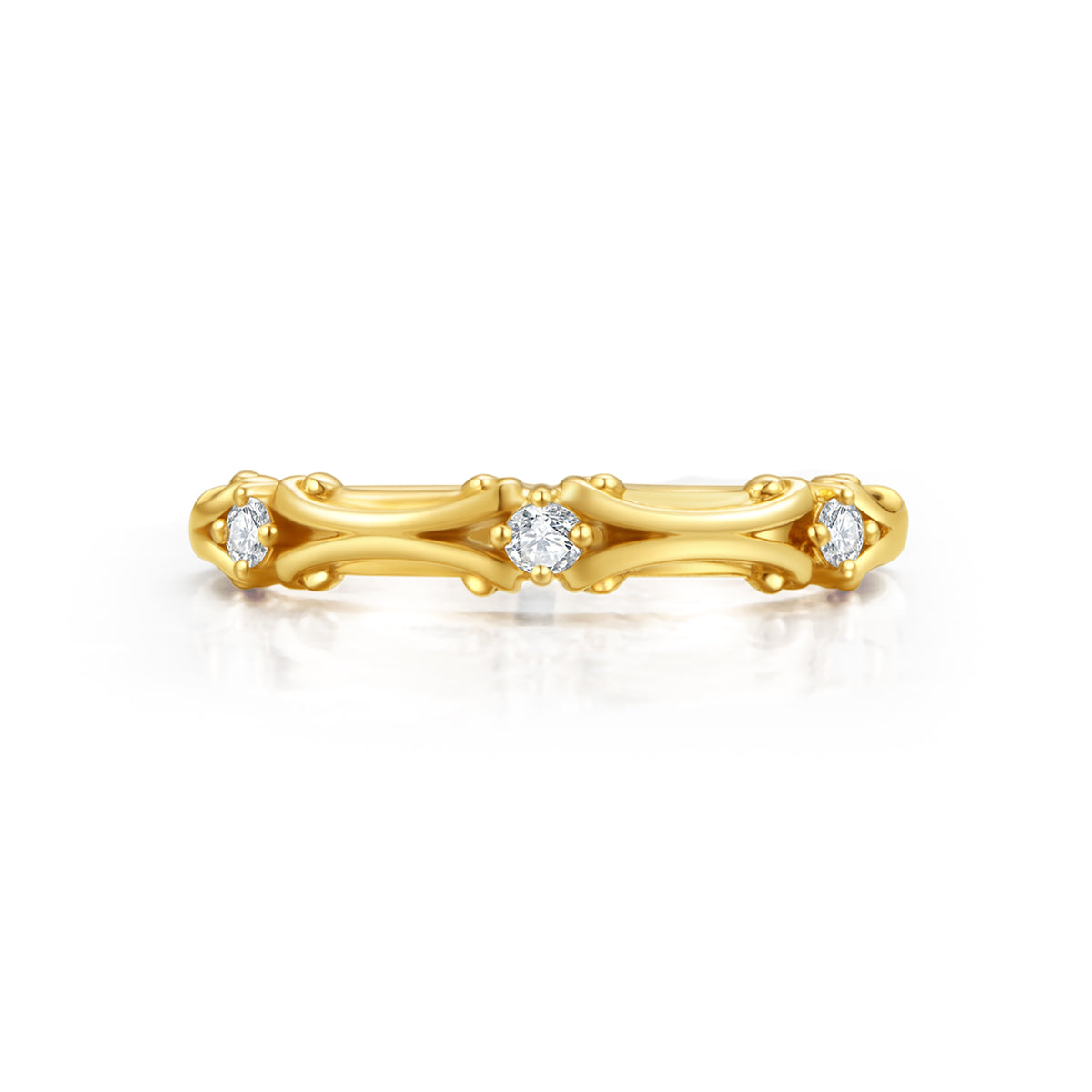 Sculptural Inspired Lab Grown Diamond Wedding Band For Women(0.08 Ct Tw)