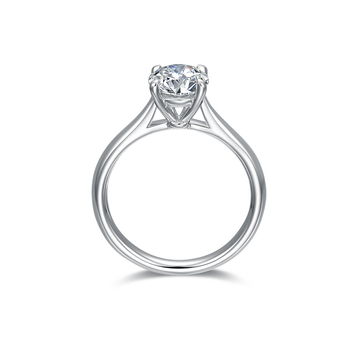 1 Carat Round Cut Lab Grown Diamond Four Prong Provence Solitaire Engagement Ring