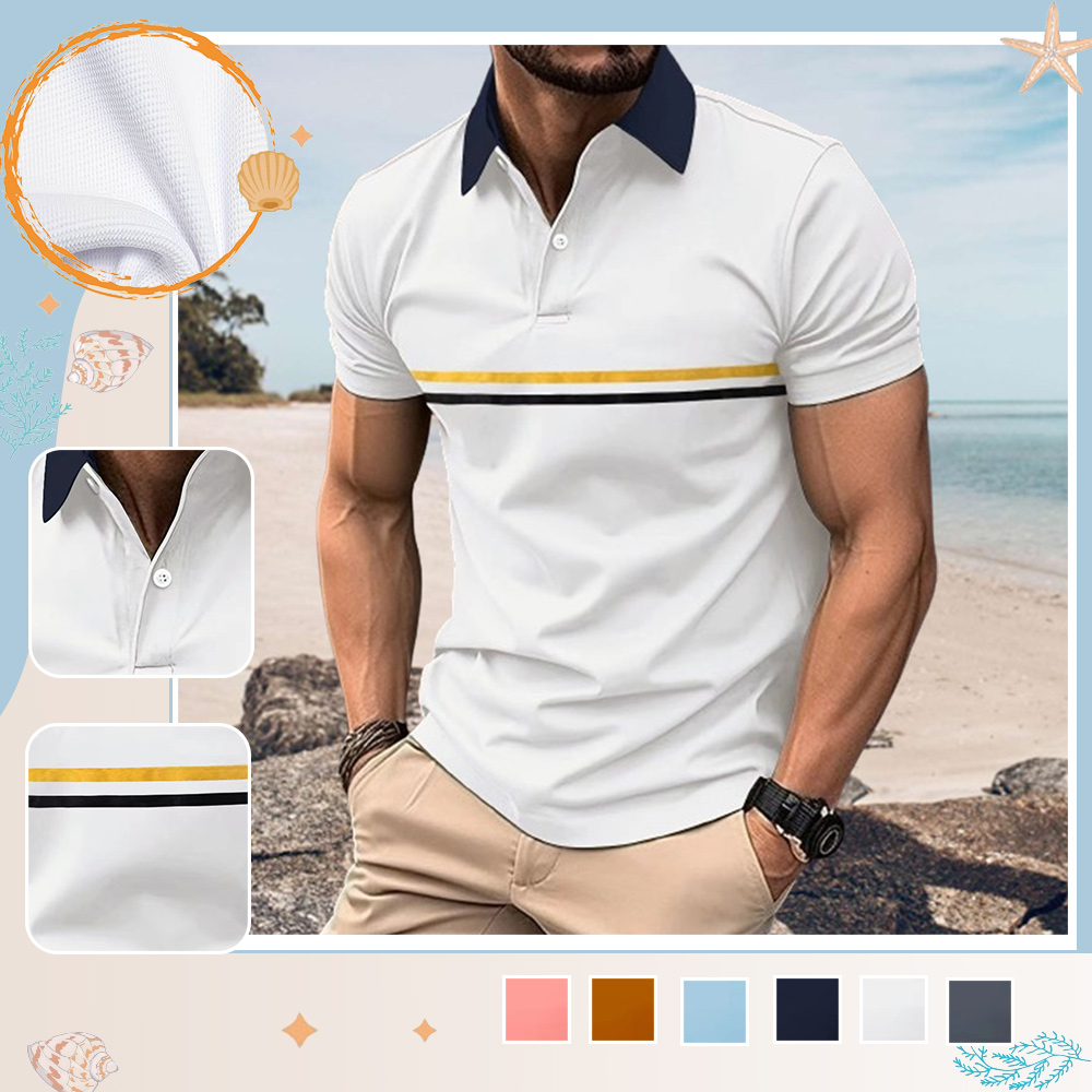 Gentlemenmode™ Sommerliches Herren-Poloshirt mit geknöpftem Revers