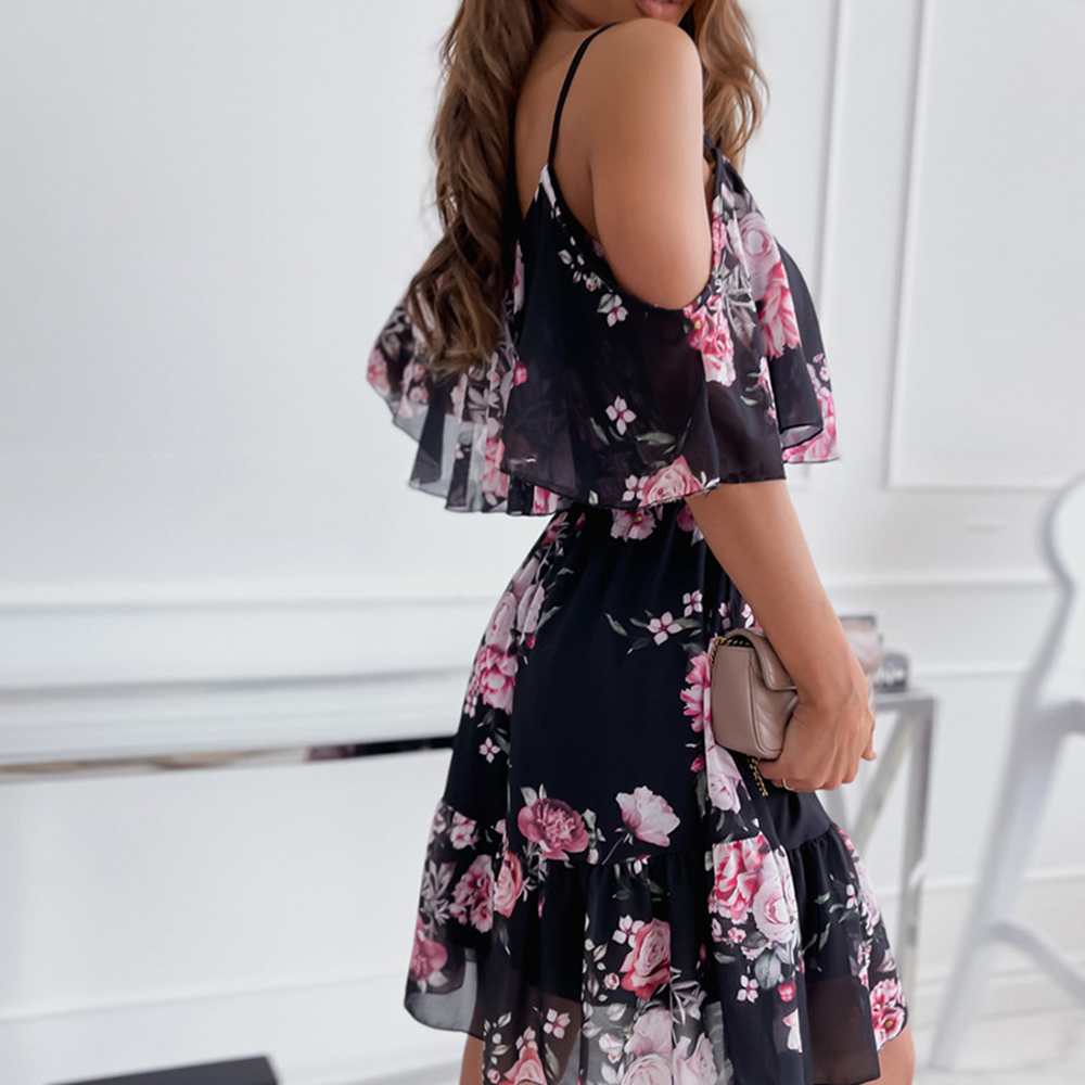 Gentlemenmode™ Sommerliches Damen-Strapskleid aus Chiffon mit Print