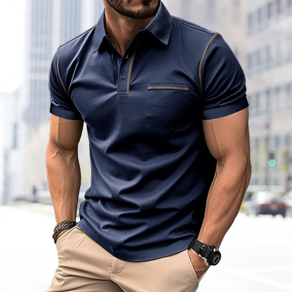 Gentlemenmode™ Herren-Poloshirt mit Revers und kurzen Ärmeln