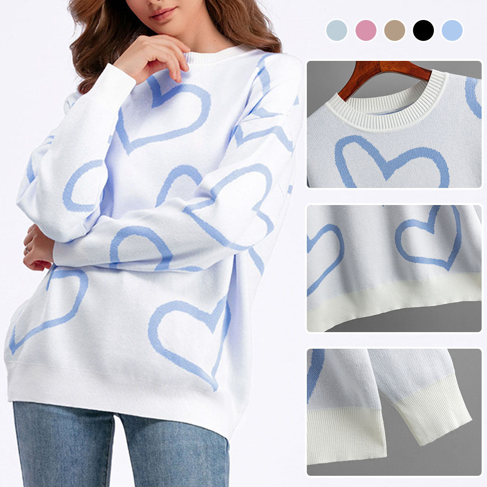 Gentlemenmode™ Neuer winterlicher Love-Pullover in Kontrastfarbe für Damen