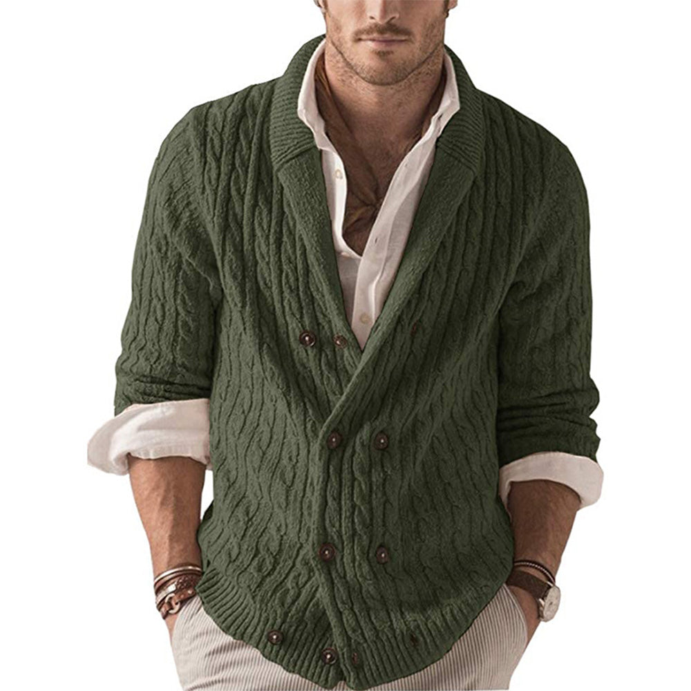 Vliegzeil Heren Revers Twist Double Breasted Sweater Vest Jas