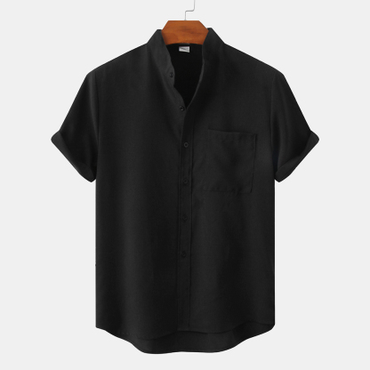 Feliztesoro 2023 verano nuevas camisas de hombre de lino de algodón de color sólido