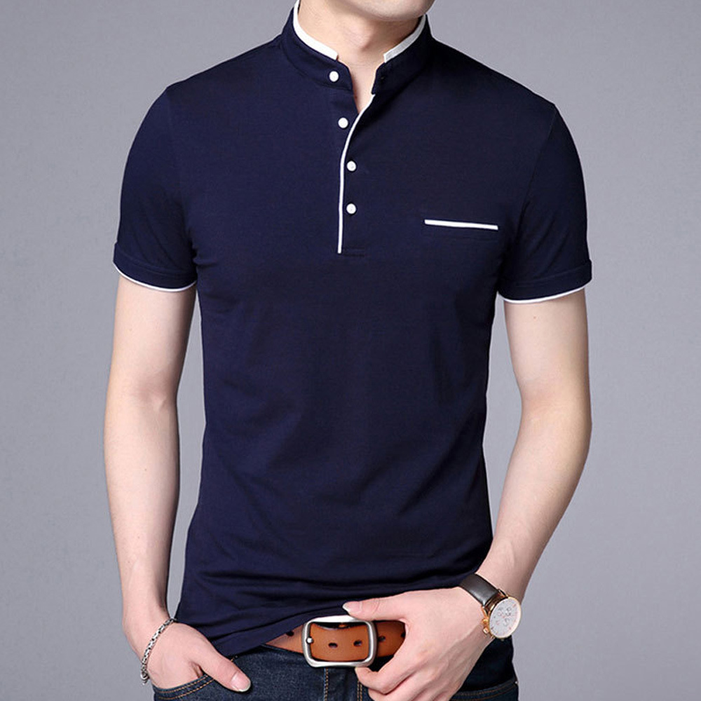 Gentlemenmode™ Sommer-Herren-T-Shirt mit Stehkragen und kurzen Ärmeln