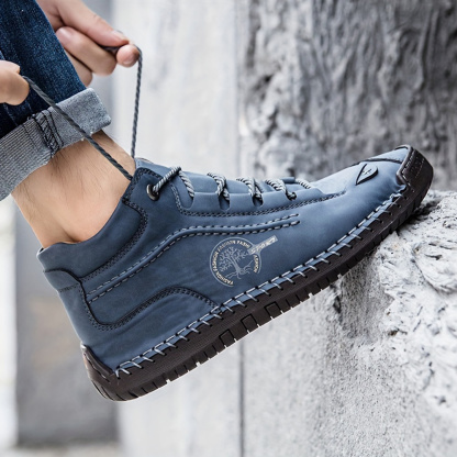 Men's Vintage Stitched Leather Boots