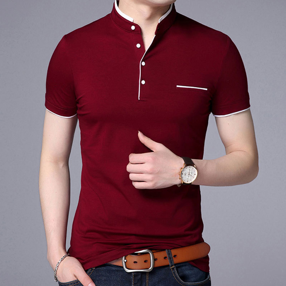 Gentlemenmode™ Sommer-Herren-T-Shirt mit Stehkragen und kurzen Ärmeln