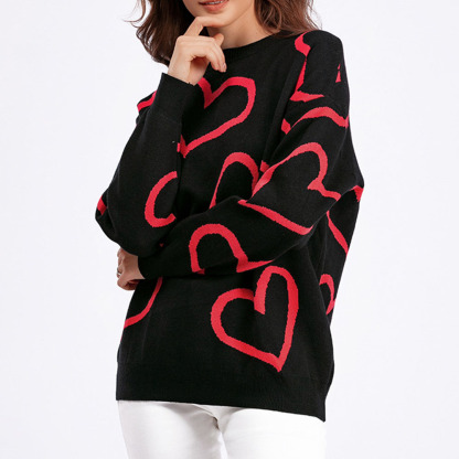 Gentlemenmode™ Neuer winterlicher Love-Pullover in Kontrastfarbe für Damen