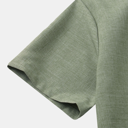 Feliztesoro 2023 verano nuevas camisas de hombre de lino de algodón de color sólido