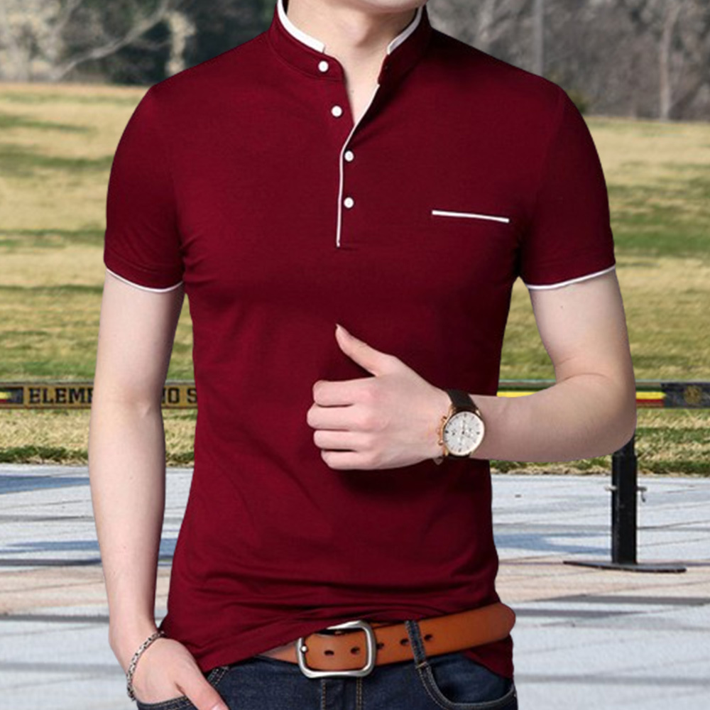 Gentlemenmode™ Sommer-Herren-T-Shirt mit Stehkragen und kurzen Ärmeln