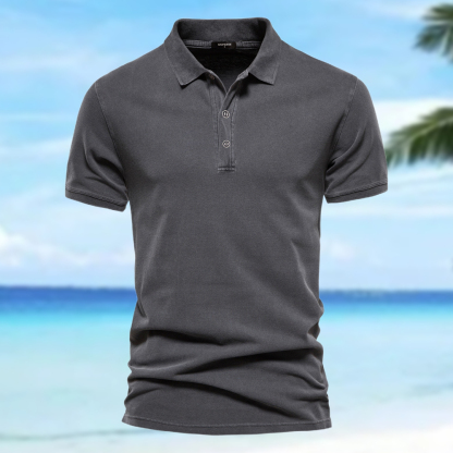 Gentlemenmode™ Sommerliches Herren-Poloshirt aus atmungsaktiver Baumwolle mit Revers