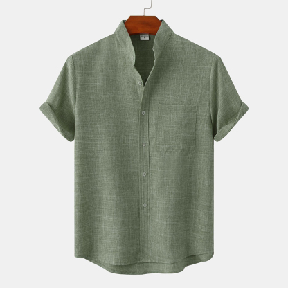 Feliztesoro 2023 verano nuevas camisas de hombre de lino de algodón de color sólido