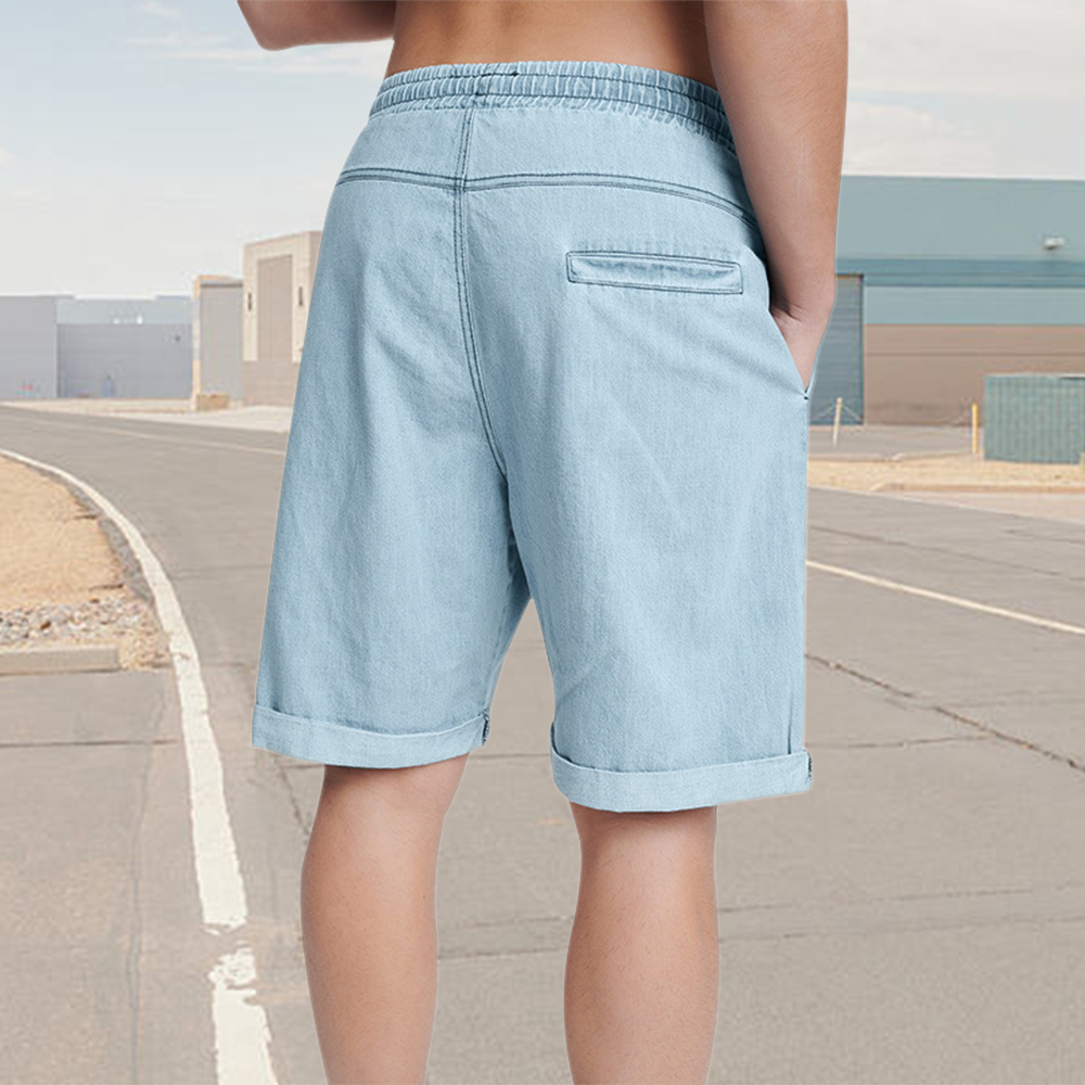 Gentlemenmode™ Sommer-Jeansshorts für Herren mit dünner elastischer Taille