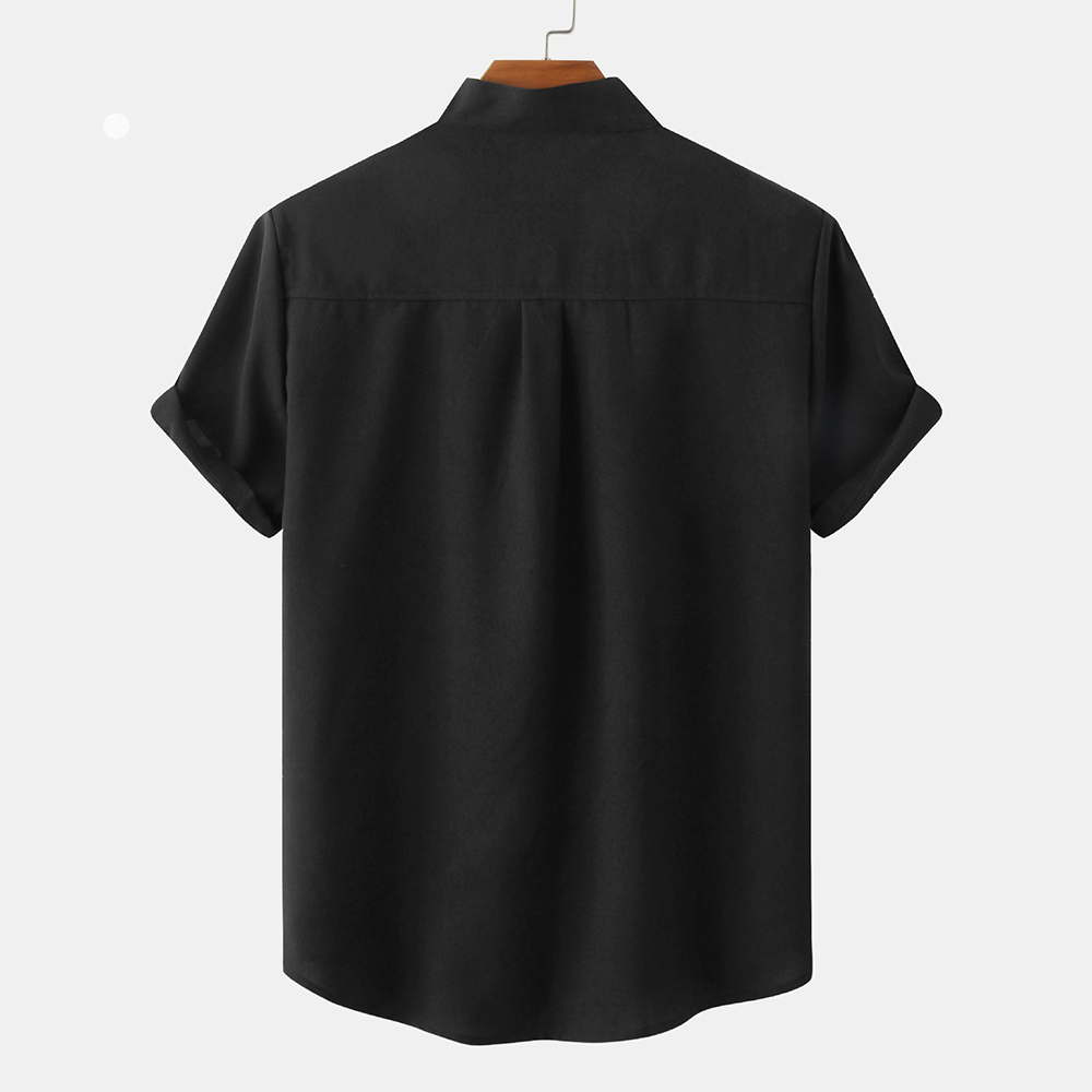 Feliztesoro 2023 verano nuevas camisas de hombre de lino de algodón de color sólido