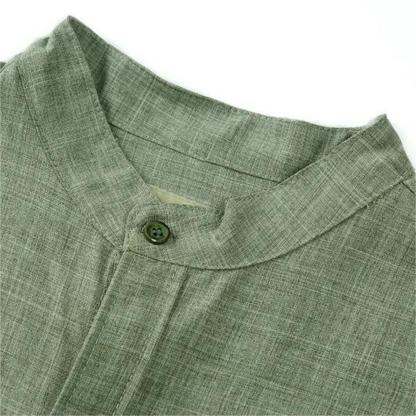 Feliztesoro 2023 verano nuevas camisas de hombre de lino de algodón de color sólido