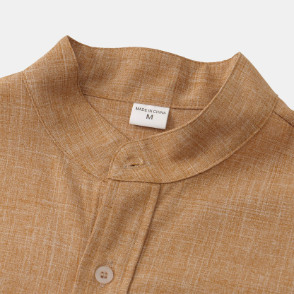 Feliztesoro 2023 verano nuevas camisas de hombre de lino de algodón de color sólido