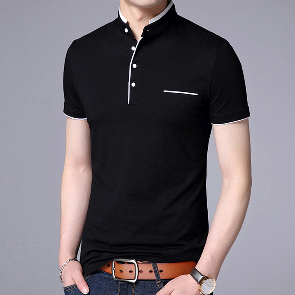 Gentlemenmode™ Sommer-Herren-T-Shirt mit Stehkragen und kurzen Ärmeln